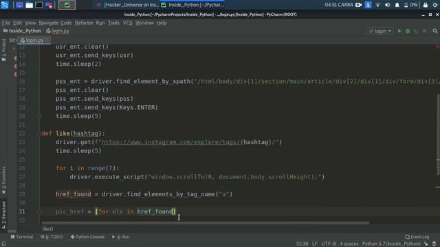 Instagram Bot -3 | Automating Likes with Python | Selenium and GeckoDriver смотреть онлайн