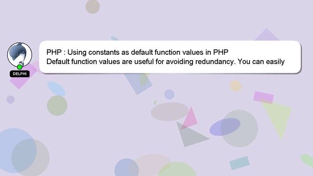 PHP : Using constants as default function values in PHP смотреть онлайн