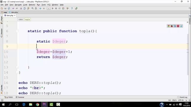 php oop static değişken -ders 7 смотреть онлайн