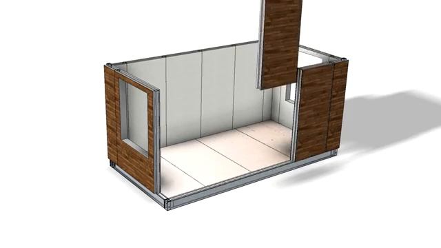 Сборка модуля на металлическом каркасе и композитных многослойных панелей Движимая Недвижимость