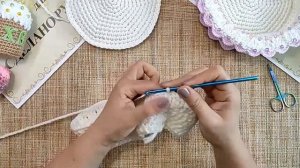 Вязаная крючком пасхальная корзинка