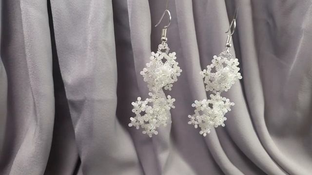 Серьги снежинки из бисера смотреть онлайн