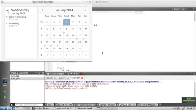 Qt Creator Examples: Qt5 Calendar смотреть онлайн