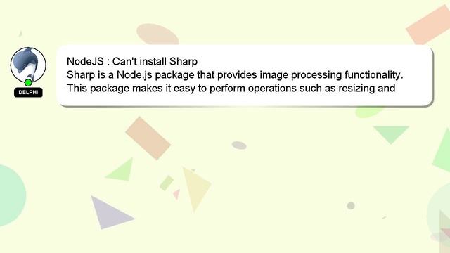 NodeJS : Can't install Sharp смотреть онлайн