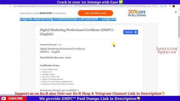 Digital Marketing Professional Certificate Answers | DMPC™ Exam Answers | CertiProf Free Certificat