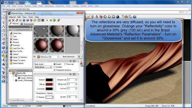How to make a Silk Material in Brazil for Rhino, part 2 смотреть онлайн