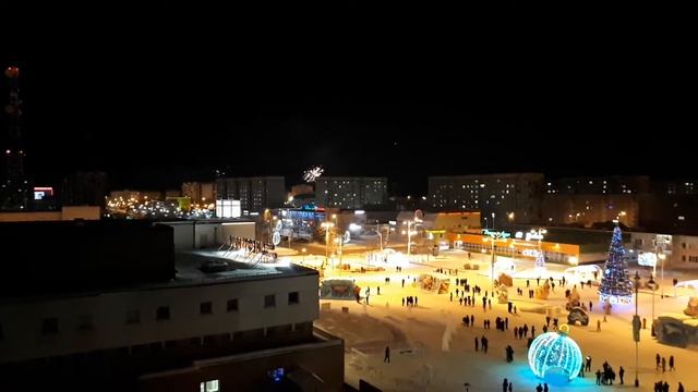 г.Лангепас Новогодний фейерверк 1 января 2018 г. смотреть онлайн