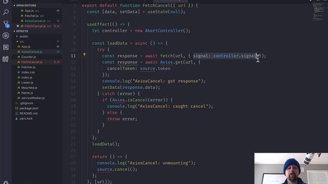 Cancelling a Fetch request in a useEffect hook смотреть онлайн