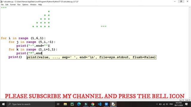 Reverse Right-angle Triangle Star Pattern in Python - Python Patterns смотреть онлайн