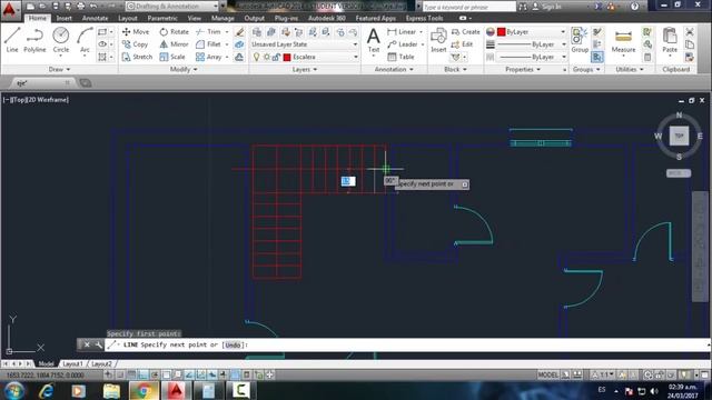 Autocad - Cómo Dibujar un plano de una casa, escalera y textos autocad 2015. (parte 3/4) смотреть онлайн