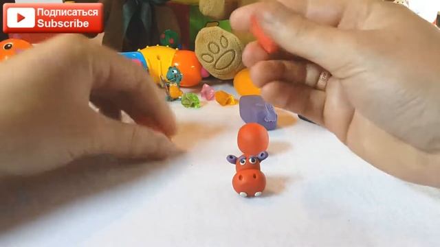 ☆Play Doh  Hippo, пластилиновый бегемот, Kids Toy, лепка для детей.
