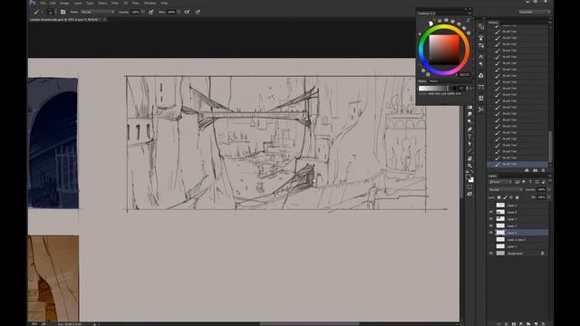 'Ravahn' Digital Environment Art Sketches Timelapse смотреть онлайн
