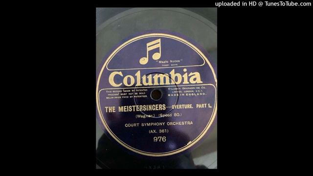 Wagner: The meistersingers, overture (Court Symphony orchestra, Hamilton Harty, conductor) (1924.) смотреть онлайн