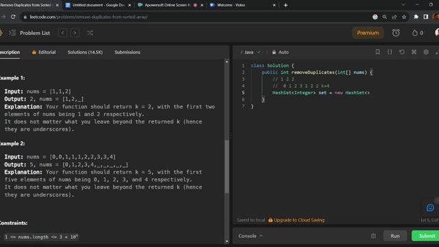 26. Remove Duplicates from Sorted Array смотреть онлайн