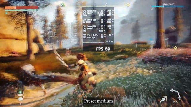 1060 6gb Horizon Zero Dawn 1080p gameplay All Settings без потерь на shadowplay смотреть онлайн