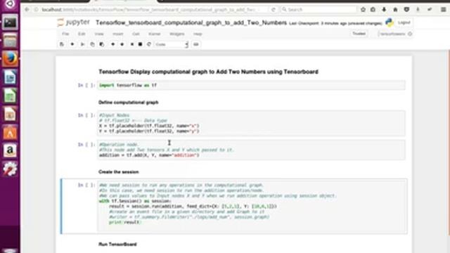 Tensorflow Visualize Computational Graph to Add Two Numbers using Tensorboard смотреть онлайн
