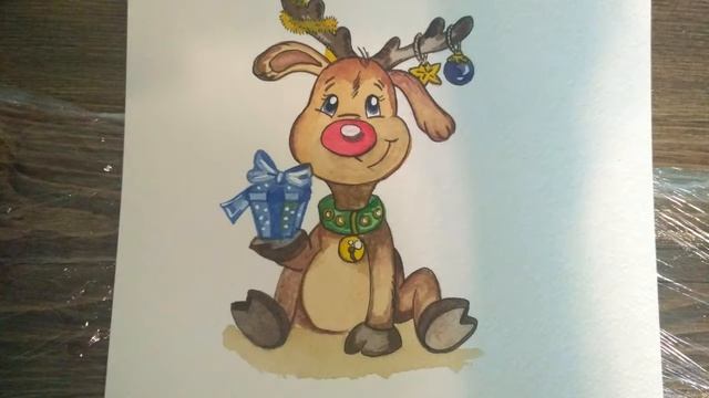 Готовимся к Новому году!!! Акварельные заготовки для пряников. смотреть онлайн