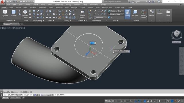 สอนเขียนแบบ AutoCAD 3D ตอน PIPE CONNECTOR смотреть онлайн