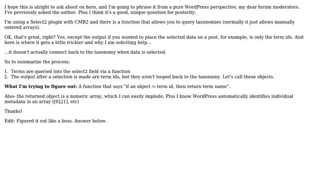 Wordpress: "If an object equals a term id then return the term name" смотреть онлайн