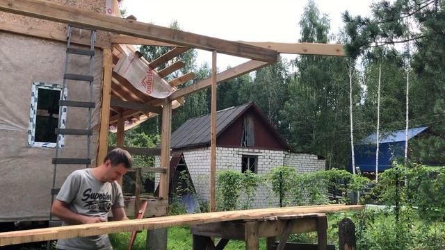 НАВЕС ДЛЯ МАШИНЫ своими руками, пристрой к дому односкатный навес