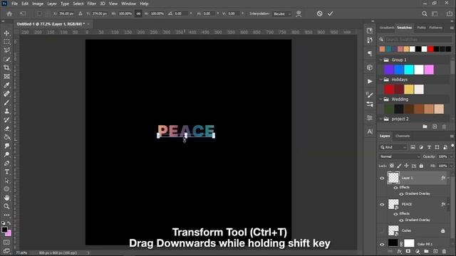 Quick Photoshop Tutorial: Long Gradient Shadow Text Effect смотреть онлайн