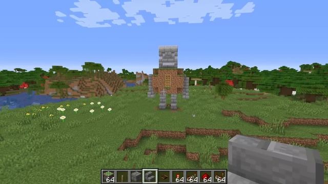 I Made A Transforming Dirt Hut In Minecraft