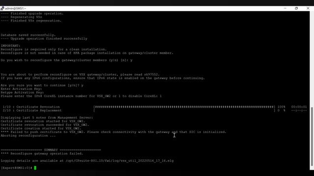 Check Point Firewall VSX Gateway And VS Upgrade From R80.30 GAIA To 80.40GAIA, R81.10GAIA
