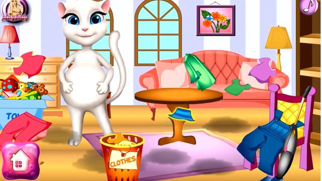 Кошка АНЖЕЛА убирает комнату/Мультик игра от канала LEVstudio смотреть онлайн