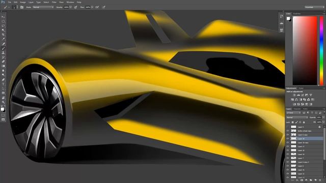 Car photoshop sketch / ferrari concept rendering sample смотреть онлайн