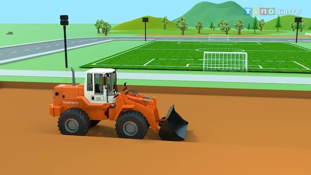 Construction Machine Trucks For Kids | Sports Playground Construction For Children