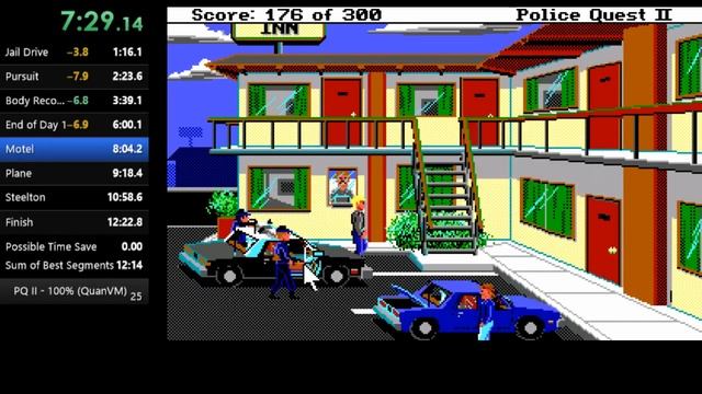 Police Quest II: The Vengeance 100% speedrun (QuanVM) in 12:12.85 (WR) смотреть онлайн