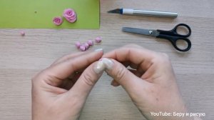 Лепим розы из воздушного пластилина. Открытка к 8 марта.