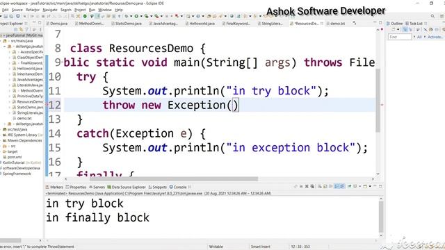 Java Interview: JAVA finally VS catch block in JAVA try block without catch block смотреть онлайн