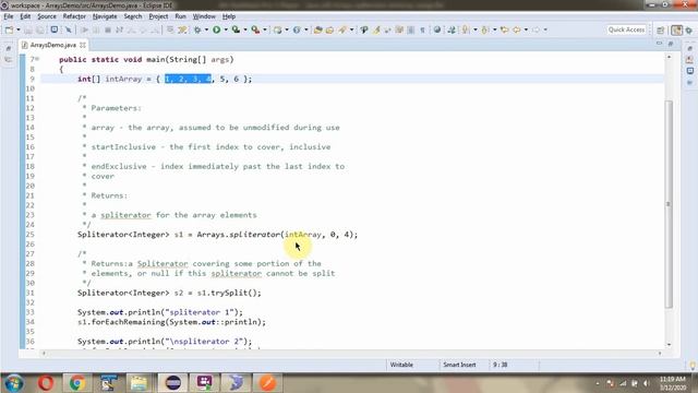 How to use spliterator(int[] array, int startInclusive, int endExclusive) method of Arrays Class? смотреть онлайн