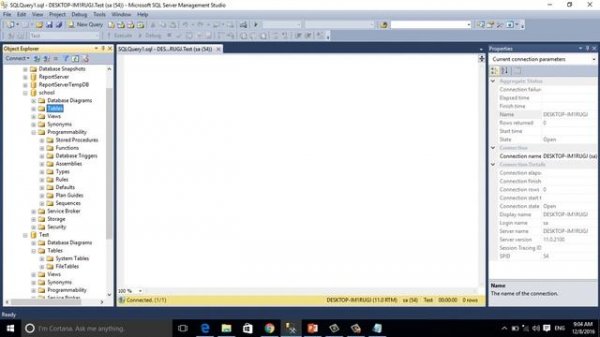 2.Create Database and Table Using SQL Script and Tools SQL Server