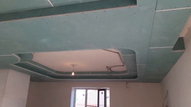 Качество работы. Потолок из гипсокартона под скрытую подсветку. Кухня. Ремонт квартир в Краснодаре. смотреть онлайн