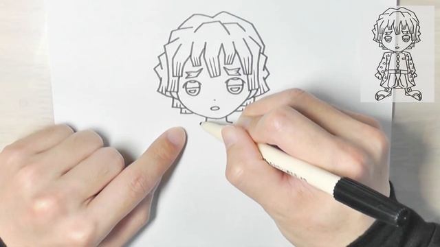 How to draw Zenitsu Agatsuma chibi | Demon Slayer смотреть онлайн