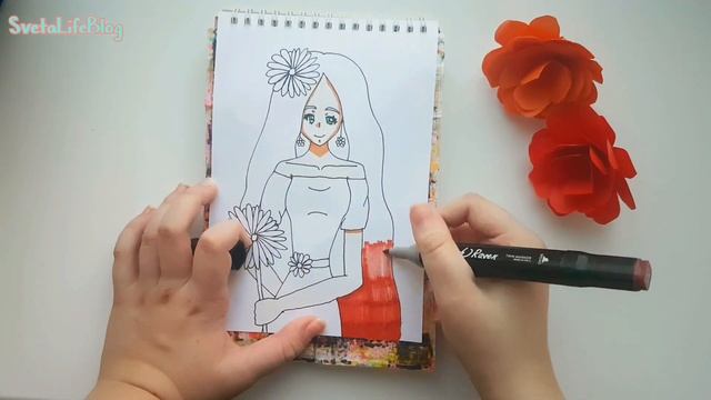 Цветочная девочка | Рисую скетчи вместе с вами | SvetaLifeBlog смотреть онлайн
