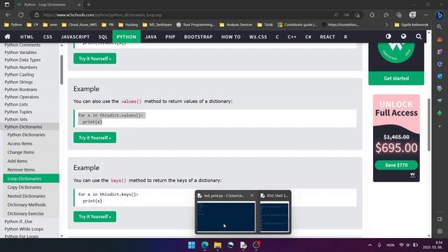 Python 19 - Dictionary kulcsok es értékek listázása, nested dictionary смотреть онлайн