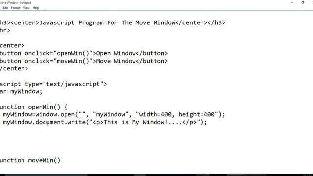 Develop a webpage for placing the Window on the screen and working with child window. смотреть онлайн