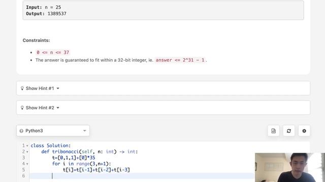 Leetcode - N-th Tribonacci Number (Python) смотреть онлайн