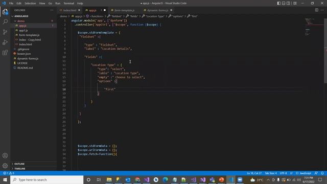 Constructing dynamic ui with JSON field set and AngularJS смотреть онлайн