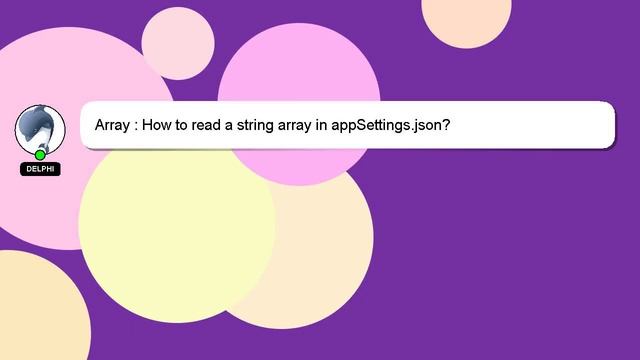Array : How to read a string array in appSettings.json? смотреть онлайн