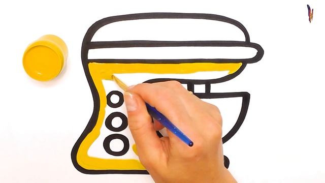 Раскраска Бытовые Приборы / Как Нарисовать Кофемашину / Раскраски Малышам. смотреть онлайн