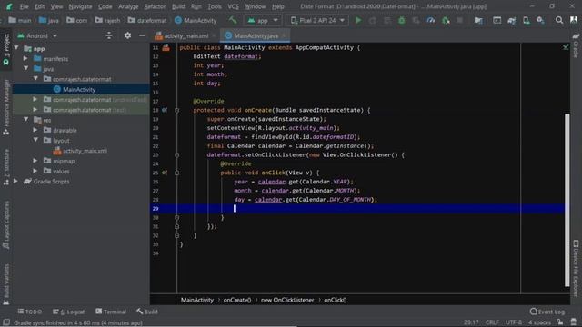 How to add Date-picker Dialog Android Studio in Hindi смотреть онлайн