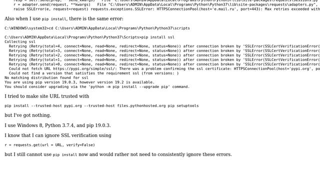 Error with SSL certificate when using Python shell смотреть онлайн