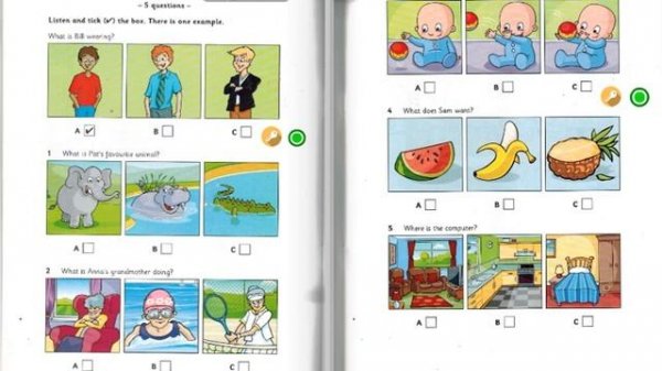 Cambridge A1 STARTERS 1 2018 TEST 2 Listening answer key