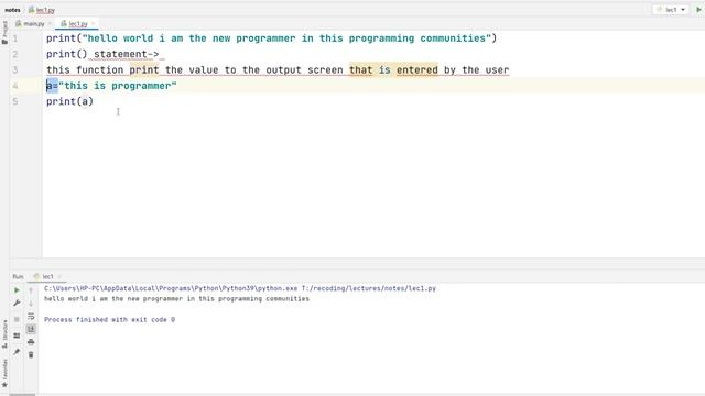 PRINT ( ) FUNCTION | .PY EXTENSION | PYTHON CRASH COURSE | VIDEO 01 | PYTHON PROGRAMMING смотреть онлайн