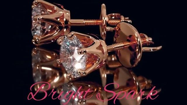 Cерьги Тиффани из розового золота 2 карата от Bright Spark смотреть онлайн