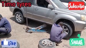 Mounting of 4 brand new 225/65/17 Indonesian tyres on a Nissan Xtrail in kenya Amazing (must watch)